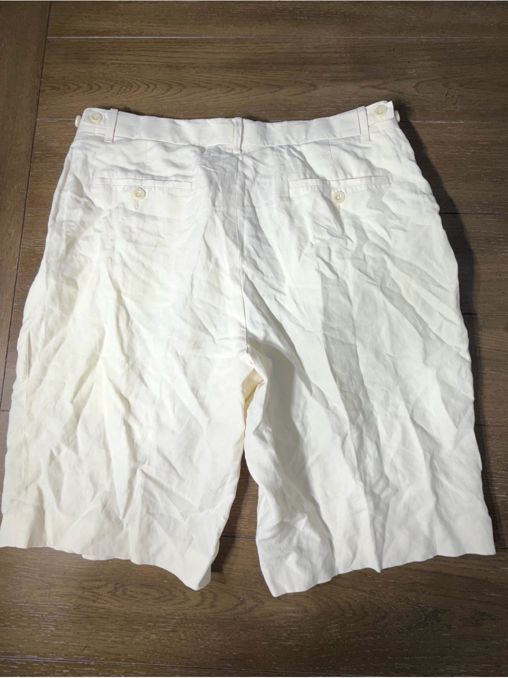 Vintage Polo Ralph Lauren 100% Linen Shorts Mens Size 34 Cream Ivory 9" Preppy